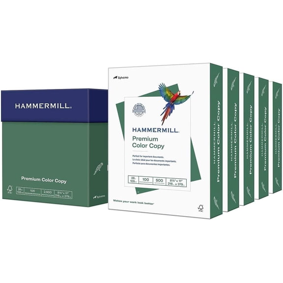 Printer Paper, Premium Color 28 lb Copy Paper, 8.5 x 11 in, 5 Ream (2,500 Sheets), 100 Bright, Acid-Free, White