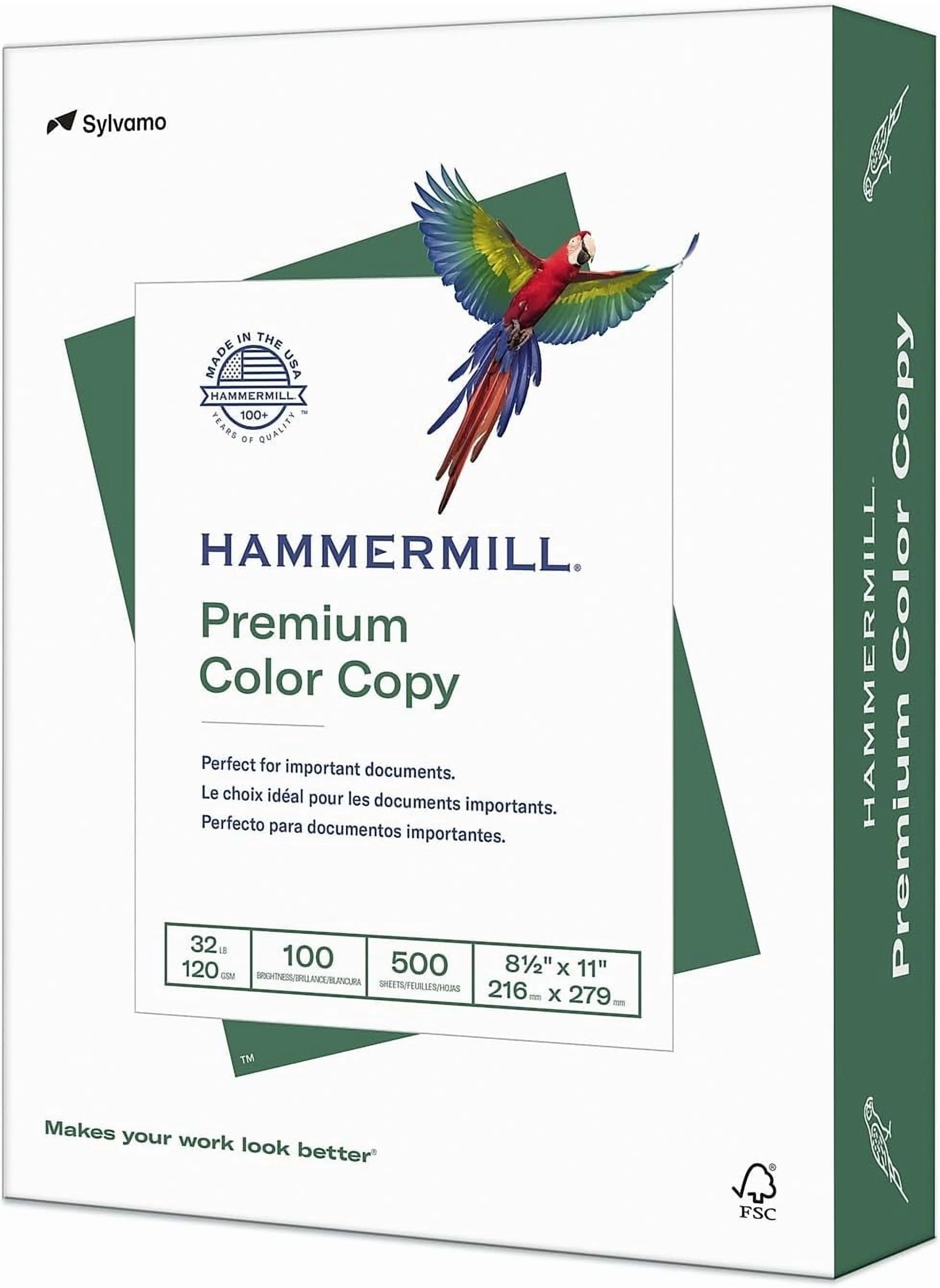 Printer Paper, Premium Color 32 lb Copy Paper, 8.5 x 11-1 Ream (500 Sheets) - 100 Bright, Made in the USA, white (102630)