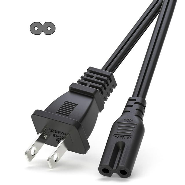 2 Prong Power Cord for HP Officejet, Deskjet, Envy, Pro & Canon Pixma