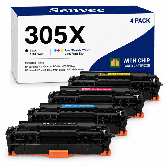 305X Toner Cartridge Compatible for HP Color Laser Jet Pro 400 Color MFP M451dn M451dw M451nw M475dn M475dw M375nw Printer (4Pack)