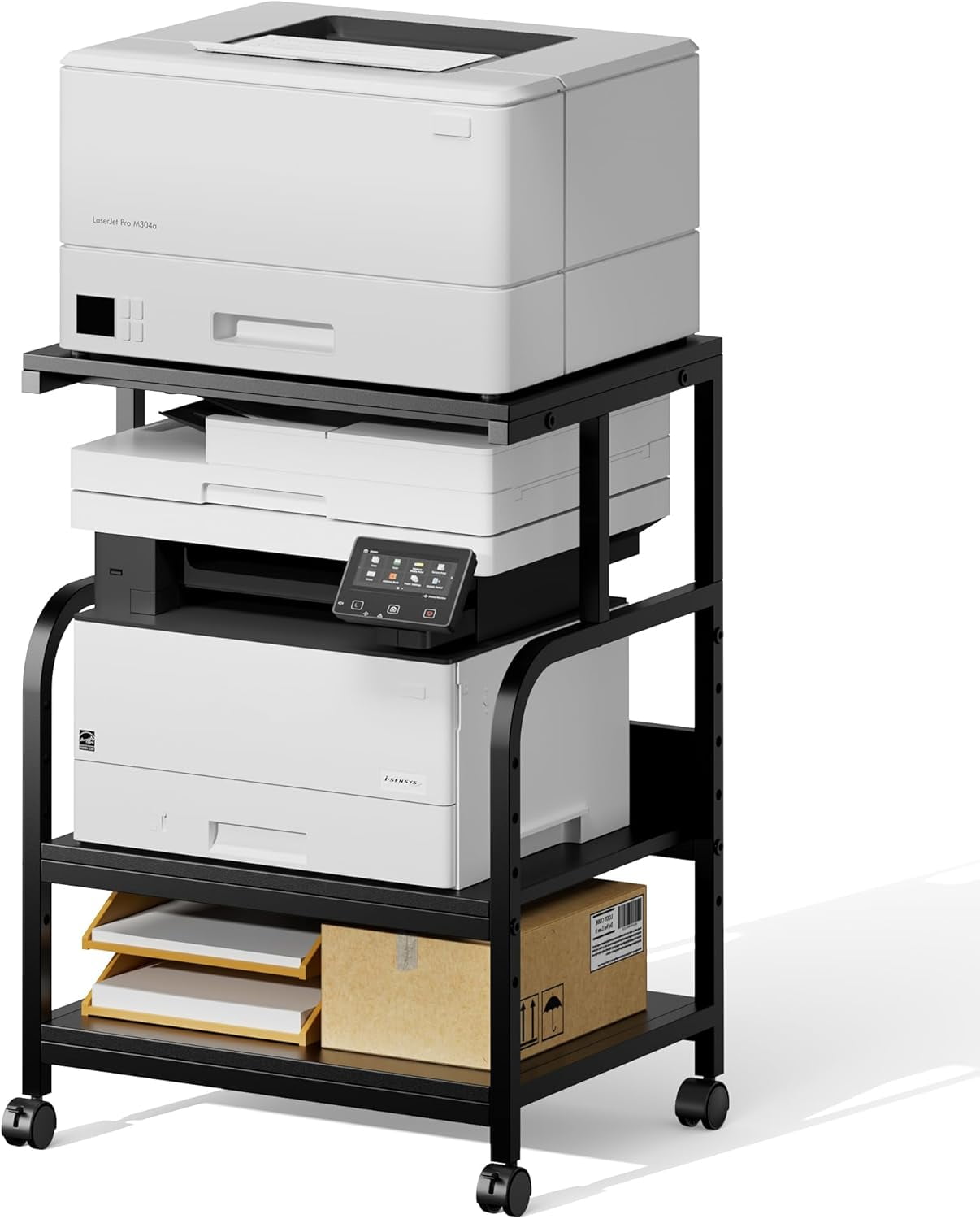 Printer Stand with Adjustable Storage Shelf - 20x16 inches Large ...