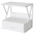 thumbnail image 1 of Printer Stand for Desk with Storage Drawer, 2 Tier Desktop Or Under Desk Shelf, Multi-Purpose Desk Organizer for Home Office, fit Fax Machine/3D Printer/Scanner, White, 1 of 9