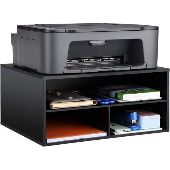 Printer Stand Shelf with Storage Wood Desk Paper Organzier for Home/Office,Printer Riser, 2 Tire