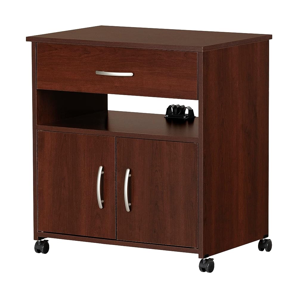 Printer Stand With Storage On Wheels, Royal Cherry