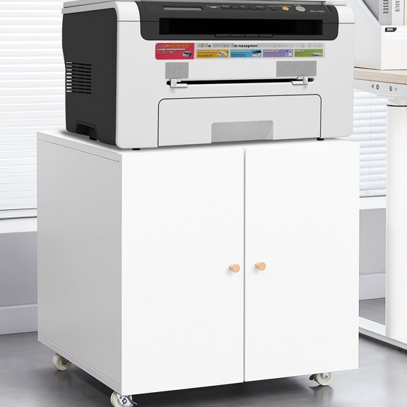 Printer Stand with Wear - Resistant Metal Handle / For Small Office Use