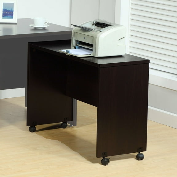 Printer Stand with Wheels, Computer Desk for Home Office, Red Cocoa