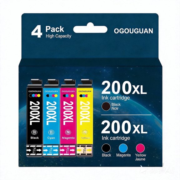 Printer T200XL Compatible Replacement for Expression XP-200 XP-300 XP-310 XP-400 XP-410 Workforce WF-2520 WF-2530 (4-Pack, Black/Cyan/Yellow/Magenta)