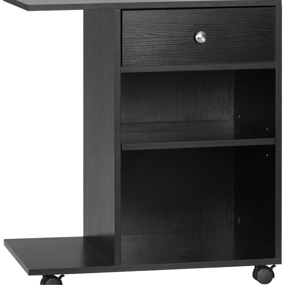 Printer Table With Adjustable Shelf And Generous Storage For Office Equipment Parts Rolling Cart Desk Abundant Options Keyboards Speakers