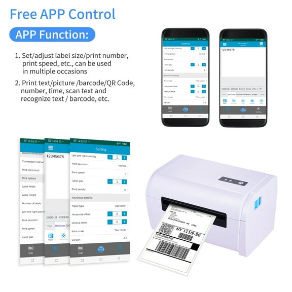 Printer, Ups Ebay Printer 4x6 Label Max.110mm Paper Compatible Label Printer Speed Usb Thermal Usb Thermal Sticker 160mm/s Speed Usb Label Maker 160mm/s Paper Compatible With Huiop