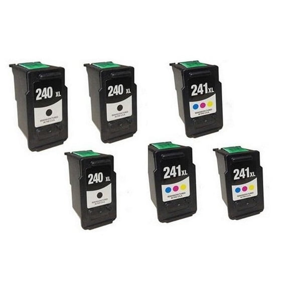 PrinterDash Compatible with Canon PIXMA MG-2220/MG-3620/MG-4220/MX-372/MX-452/MX-512/MX-522/MX-532 High Yield Inkjet Combo Pack (3-Black/3-Color) (PG-240XL_3PK/CL-241XL_3PKMP)