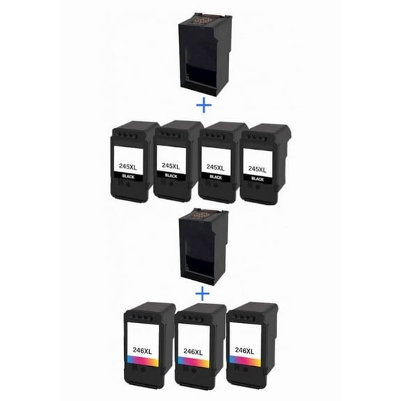 PrinterDash Compatible with Canon PIXMA iP-2820/MG-2410/MG-2510/MG-2920/MG-3020/MX-490/MX-492/TR-4520/TR-4522 ECO-Saver Kit Combo Pack (Black/Color) (PG-245XL/CL-246XL-ECO)