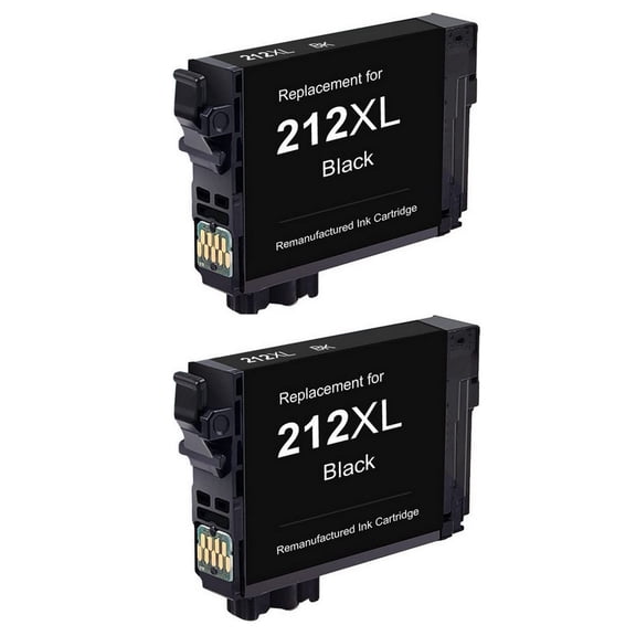 PrinterDash Compatible with Expression Home XP-4100/XP-4105/WorkForce WF-2830/WF-2850 Black High Yield Inkjet (2/PK-500 Page Yield) (NO. 212XL) (T212120-S-D2)