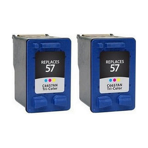 PrinterDash Compatible with HP DeskJet 450/5000/9600/PS-7000/OfficeJet 4000/5000/6110/PSC-1000/PSC-2000/FAX 1240 Series Color Inkjet (2/PK-390 Page Yield) (NO. 57) (C9320FN)