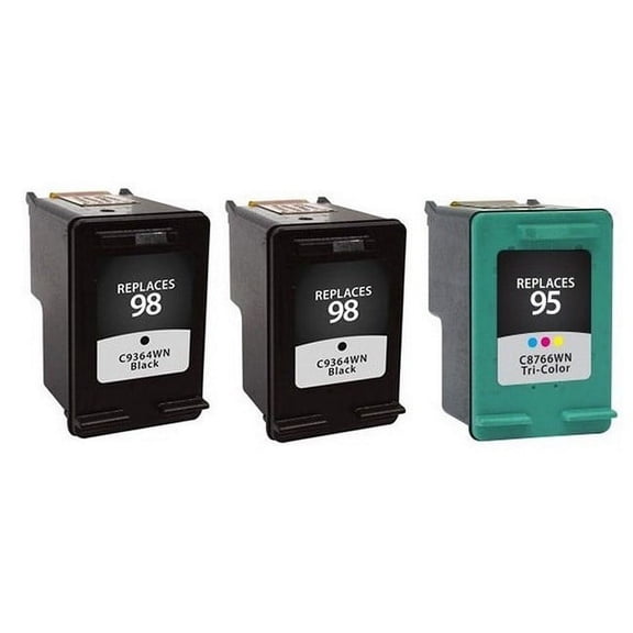 PrinterDash Compatible with HP OfficeJet H470/100/150/6310/PhotoSmart 2575/8000/C4150/D5060/D5160 Series Inkjet Combo Pack (2-Black/1-Color) (NO. 95/NO. 98) (C9364EE_2PK/Q7922EE_1PKMP)