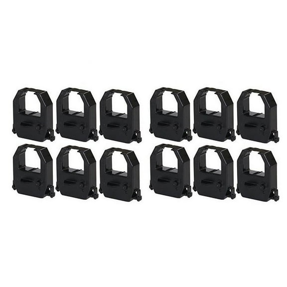 PrinterDash Compatible Replacement for Amano PIX-10/PIX-15/PIX-55/PIX-75/PIX-200/PIX-3000/TCX-10/TCX-21/TCX-22/TCX-45 Purple Time Clock Printer Ribbons (12/PK) (YK-629771P_12PK)