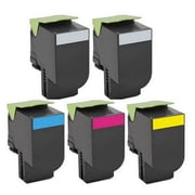 PrinterDash Compatible with Lexmark C2325dw/C2425dw/C2535dw/MC-2325adw/MC-2425adw/MC-2535adw/MC-2640adw Series High Yield Toner Cartridge Combo Pack 2-BK/1-C/M/Y C232H2B1CMY