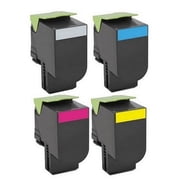PrinterDash Compatible with Lexmark C2325dw/C2425dw/C2535dw/MC-2325adw/MC-2425adw/MC-2535adw/MC-2640adw Series High Yield Toner Cartridge Combo Pack BK/C/M/Y C2320BCMY