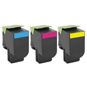 PrinterDash Compatible with Lexmark C2325dw/C2425dw/C2535dw/MC-2325adw/MC-2425adw/MC-2535adw/MC-2640adw Series High Yield Toner Cartridge Combo Pack C/M/Y C2320CMY