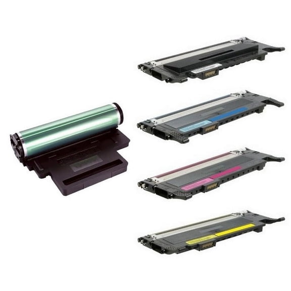 PrinterDash Compatible Replacement for CLP-310/CLP-315/CLX-3170/CLX-3175 Series Drum/Toner Value Combo Pack (1-Drum/4-Toners) (CLT-R409S_1PK/CLT-P409C_1PKVB)