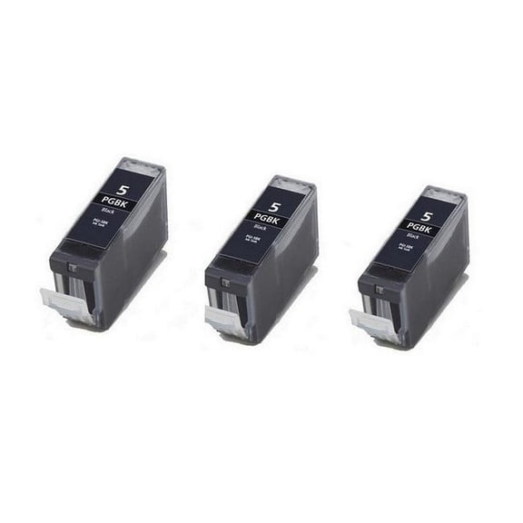 PrinterDash Compatible with Canon PIXMA iP-3300/iP-4200/iP-4500/iP-5200/MP-500/MP-600/MP-800/MP-950/MP-970 Pigment Black Inkjet (3/PK-650 Page Yield) (PGI-5BK) (0628B001_3PK)
