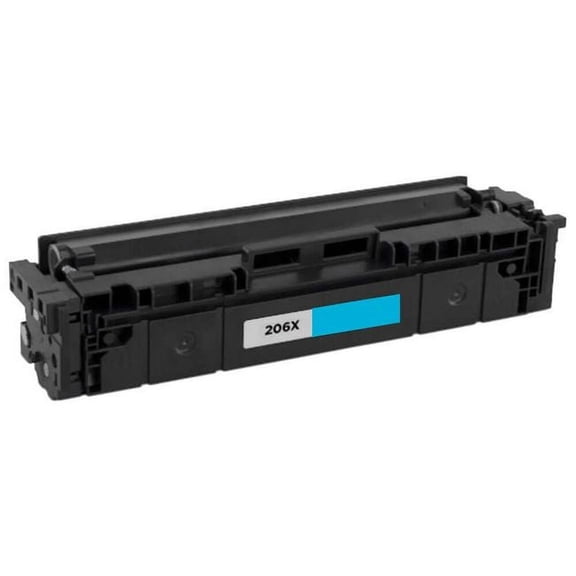 PrinterDash Compatible with HP Color Laser Jet Pro M255/M282MFP/M283MFP Series Cyan High Yield Toner Cartridge (2450 Page Yield) (NO. 206X) (W2211X-DYI) - (NO CHIP)