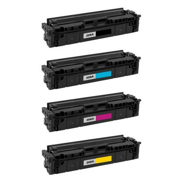 PrinterDash Compatible Replacement for Color LaserJet Pro M255/M282/M283 Series Toner Cartridge Combo Pack (BK/C/M/Y) (NO. 206A) (W221MP-DYI) - (NO CHIP)