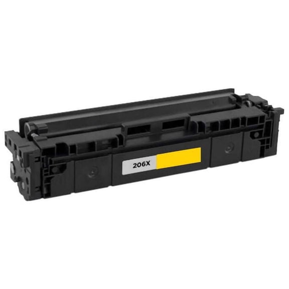 PrinterDash Compatible Replacement for Color LaserJet Pro M255/M282/M283 Series Yellow High Yield Toner Cartridge (2450 Page Yield) (NO. 206X) (W2212X-DYI) - (NO CHIP)