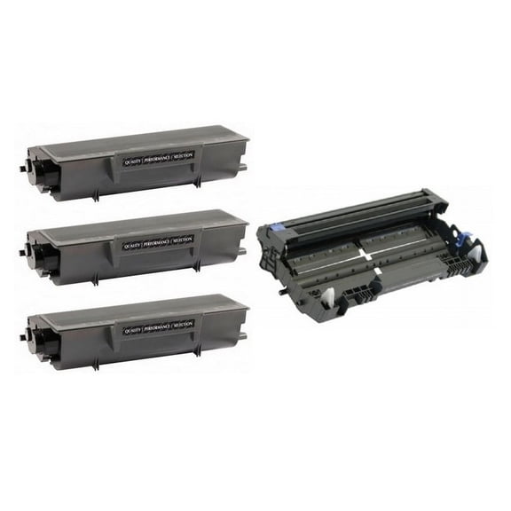 PrinterDash Compatible Replacement for DCP-8070/8085/HL-5340/5370/MFC-8370/8480/8890 Drum/Toner Value Combo Pack (1-Drum Unit/3-Toners) (DR-3200/TN-3250VB)