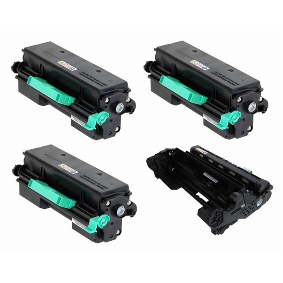 PrinterDash Compatible Replacement for GST SP-3600/SP-3610/SP-4510 Drum/Toner Value Combo Pack (1-Drum Unit/3-Toners) (TYPE SP-4500A) (407324_1PK/407321_3PKB)