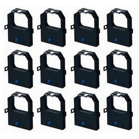 PrinterDash Compatible Replacement for Lexmark Formsprinter 2400/2480/2481/2490/2491/2580N/2581N/2590N/2591N Black Printer Ribbons (12/PK) (011020_12PK)