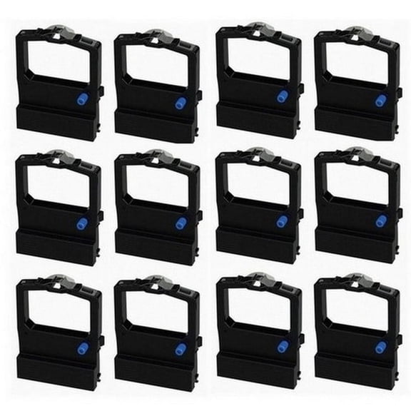 PrinterDash Compatible with Okidata MICROLINE 520/521/590/591/ML-520/ML-521/ML-590/ML-591 Series Black Printer Ribbons (12/PK) (OKA011080_12PK)