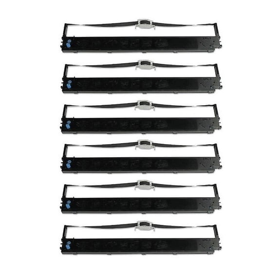 PrinterDash Compatible Replacement for Okidata MICROLINE 621/MICROLINE 691/MICROLINE 691N/ML-621/ML-691/ML-691N Black Printer Ribbons (6/PK) (44173404)