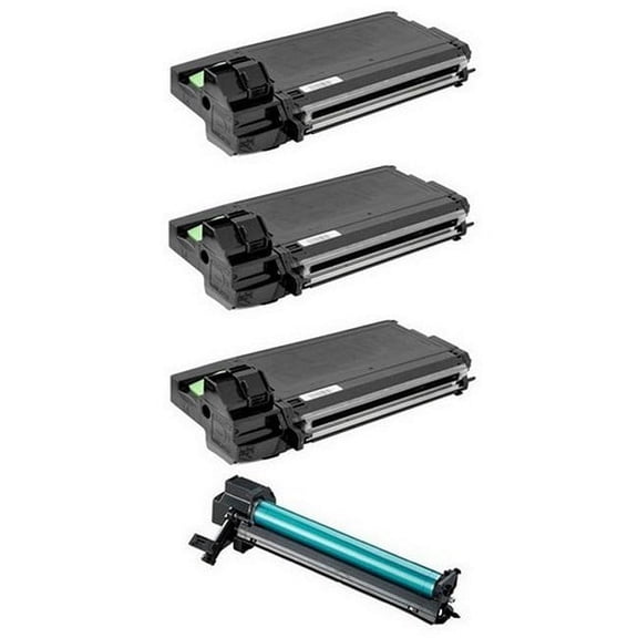 PrinterDash Compatible Replacement for Sharp AL-1000/1200/1340/1451/1520/1551/1631/1655/2030/2050 Series Drum/Toner Combo Pack (1-Drum Unit/3-Toners) (AL-110DR_1PK/AL-110TD_3PKMP)