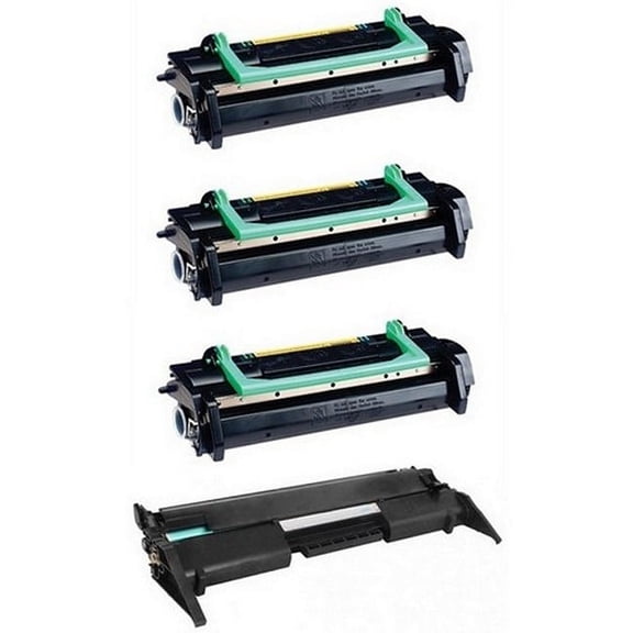 PrinterDash Compatible with Sharp FO-4400/FO-4450/FO-4470/FO-4650/FO-4700/FO-5700/FO-5800/FO-6700/DC-500/DC-525/DC-600/DC-635 Combo Pack (1-Drum Unit/3-Toners) (FO-59DC_3PK/FO-50DR_1PKVB)