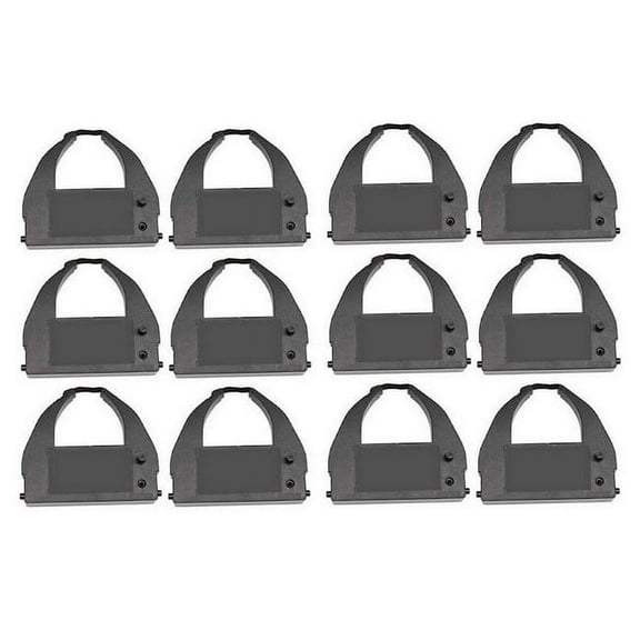 PrinterDash Compatible with Amano AT-3000/AT-3200/DX-7200/MJR-7000/TF-2100/TF-5400 Purple Time Clock Printer Ribbons (12/PK) (AMO021090P_12PK)