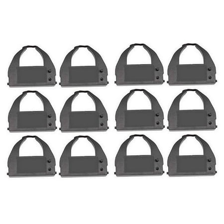 PrinterDash Compatible with Amano MJR-8000 Black/Red Time Clock Printer Ribbons (12/PK) (C-872404BR_12PK)