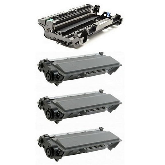 PrinterDash Compatible with Brother DCP-8110/DCP-8250/HL-5440/HL-5470/HL-6180/MFC-8510/MFC-8710/MFC-8950 Drum/Toner Value Combo Pack (1-Drum Unit/3-Toners) (DR-3300/TN-3380VB)