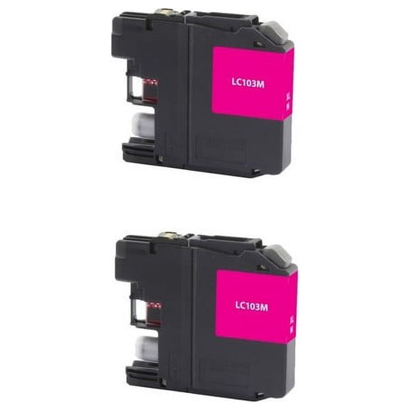 PrinterDash Compatible with Brother DCP-J132/DCP-J522/DCP-J752/DCP-J4110/MFC-J245/MFC-J450/MFC-J4310/MFC-J6920DW Magenta High Yield Inkjet (2/PK-600 Page Yield) (LC-101M_2PK)