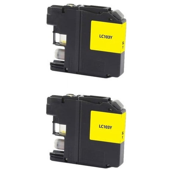 PrinterDash Compatible with Brother DCP-J132/DCP-J522/DCP-J752/DCP-J4110/MFC-J245/MFC-J450/MFC-J4310/MFC-J6920DW Yellow High Yield Inkjet (2/PK-600 Page Yield) (LC-101Y_2PK)