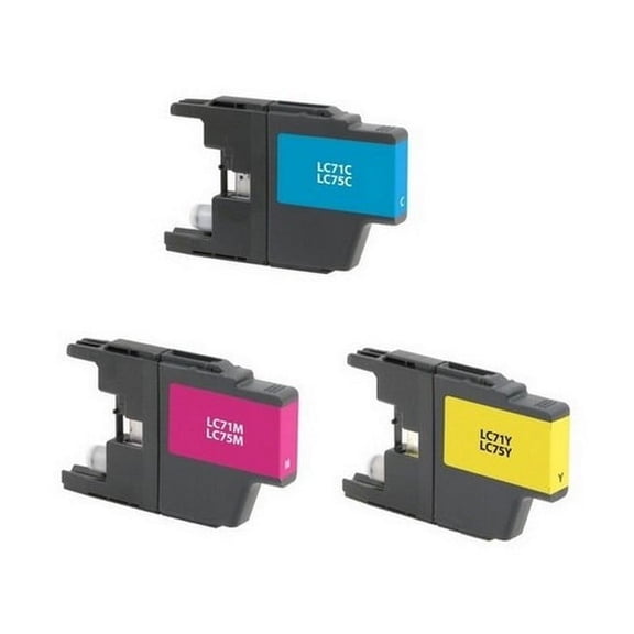 PrinterDash Compatible with Brother DCP-J525/DCP-J725/DCP-J925/MFC-J280/MFC-J435/MFC-J625/MFC-J825/MFC-J835DW Inkjet Combo Pack (C/M/Y-600 Page Yield) (LC-12403PKS)