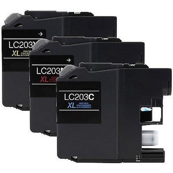 PrinterDash Compatible with Brother DCP-J4120/MFC-J680/MFC-J880/MFC-J4320/MFC-J4620/MFC-J5320/MFC-J5620/MFC-J5720DW High Yield Inkjet Combo Pack (C/M/Y) (LC-201CMY)
