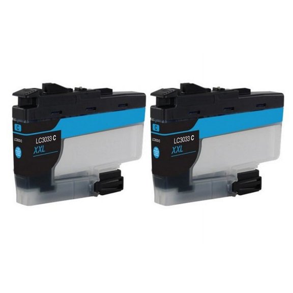 PrinterDash Compatible with Brother DCP-J1100DW/MFC-J805DW/MFC-J815DW/MFC-J995DW/MFC-J1300DW Cyan Super High Yield Inkjet (2/PK-3000 Page Yield) (LC-3233C_2PK)