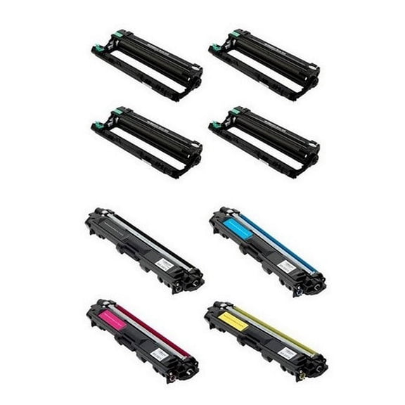 PrinterDash Compatible with Brother DCP-9015/DCP-9020/HL-3140/HL-3170/HL-3180/MFC-9130/MFC-9340/MFC-9342CDW Drum/Toner Value Combo Pack (4-Drums/4-Toners) (BK/C/M/Y) (TN-221MP_DR-221CLVB)