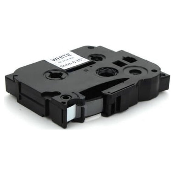 PrinterDash Compatible with Brother Black on White Laminated P-Touch Label Tape (3/8in X 26.25Ft/9mm x 8m) (TZ-221)