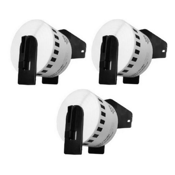 PrinterDash Compatible Replacement for Brother White Continuous Length Paper Tape (3/PK-2in x 100ft/ 50mm x 30.4m) (DK-2223_3PK)