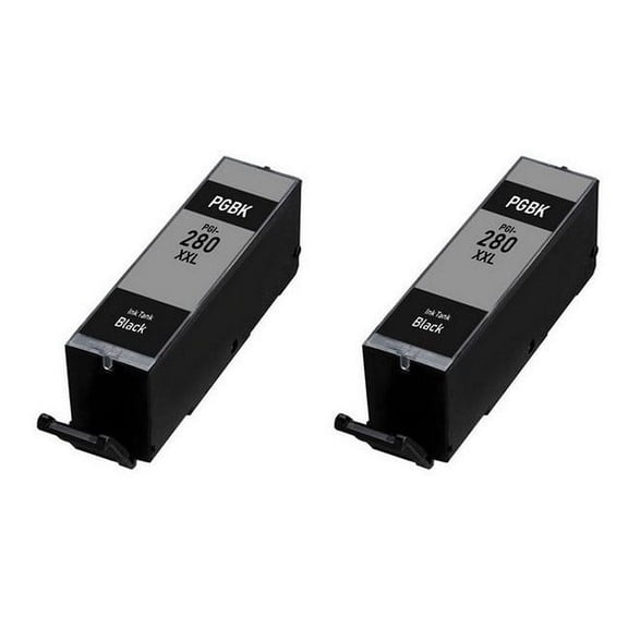 PrinterDash Compatible with Canon PIXMA TR-7520/TR-8520/TR-8620/TS-6120/TS-8120/TS-9120/TS-9520/TS-9521 Black Super High Yield Inkjet (2/PK-25.7ML) (PGI-280XXLBK) (2075C001_2PK)
