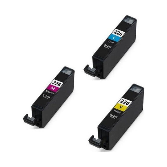 PrinterDash Compatible with Canon PIXMA iP-4820/iP-4920/iX-6520/MG-5120/MG-5320/MG-6120/MG-8120/MG-8220/MX-712/MX-892 Inkjet Combo Pack (C/M/Y) (CLI-226CMY)