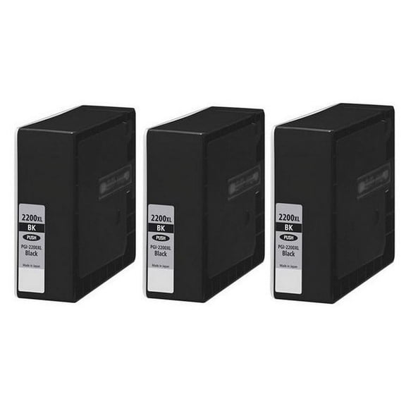 PrinterDash Compatible with Canon MAXIFY iB-4020/IB-4120/MB-5020/MB-5120/MB-5320/MB-5420 Black High Yield Inkjet (3/PK-2500 Page Yield) (PGI-2200BK_3PK)