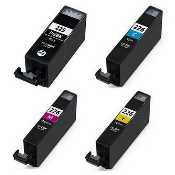 PrinterDash Compatible with Canon PIXMA iP-4820/iP-4920/iX-6520/MG-5120/MG-5320/MG-6120/MG-8120/MG-8220/MX-712/MX-892 Inkjet Combo Pack (BK/C/M/Y) (PGI-225BK/CLI-226CMY)
