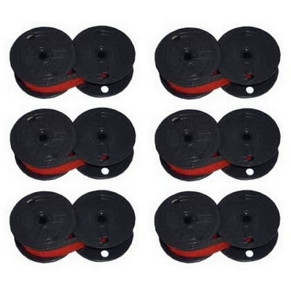 PrinterDash Compatible with Sharp Compet/CS/ER/QS/VX/XE/ZL Series Black/Red Printer Ribbons (6/PK) (S800BRC)